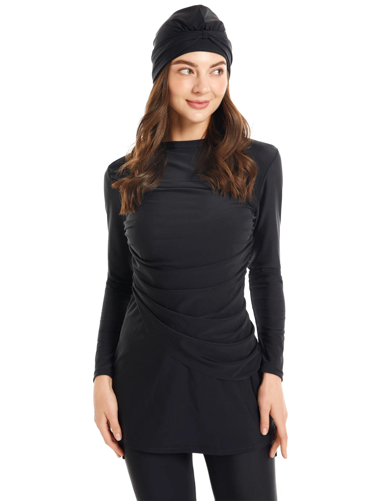 All-Black Chic 3-Piece Plus-Size Burkini Set