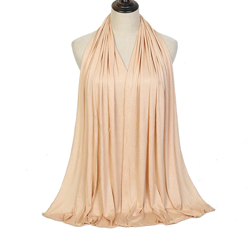 Soft Modal Cotton Jersey Long Hijab Shawl for Muslim Women