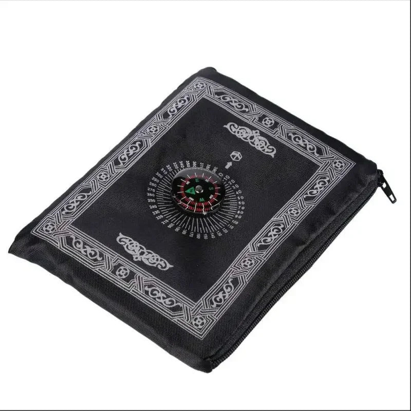 Muslim Prayer Rug with Qibla Compass – Travel-Friendly Anti-Slip Prayer Mat in Pouch