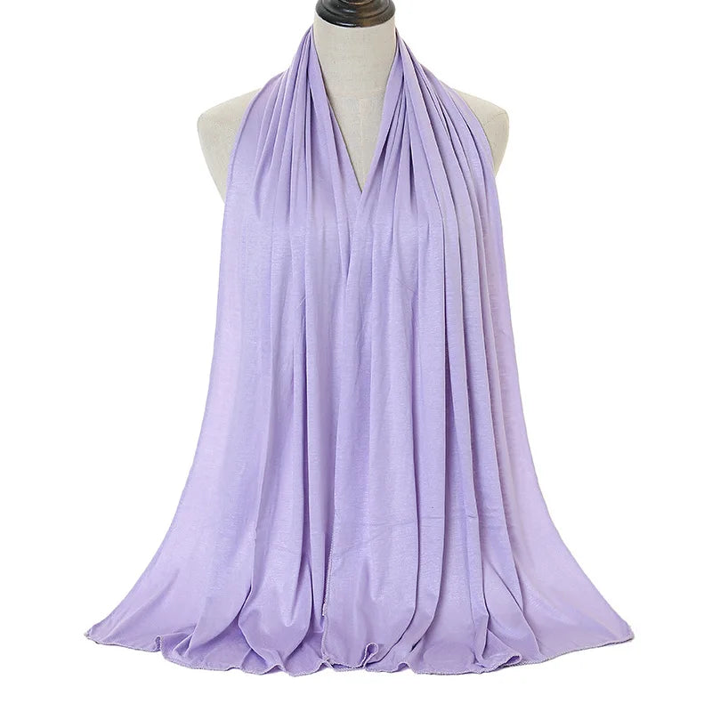 Soft Modal Cotton Jersey Long Hijab Shawl for Muslim Women
