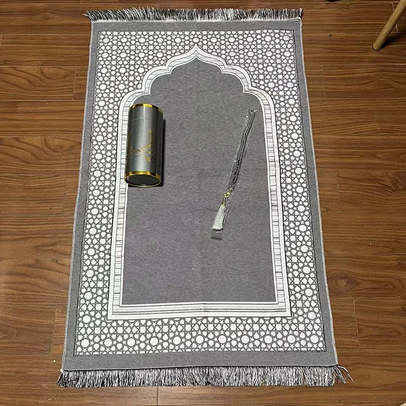 Noor Portable Geometric Prayer Mat Set – 3-Piece Travel Kit