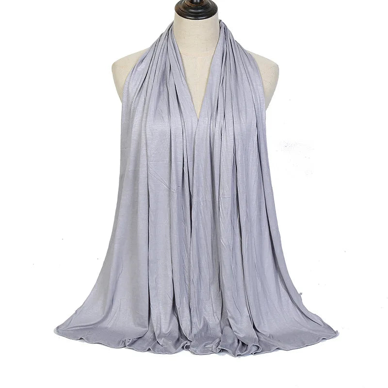 Soft Modal Cotton Jersey Long Hijab Shawl for Muslim Women