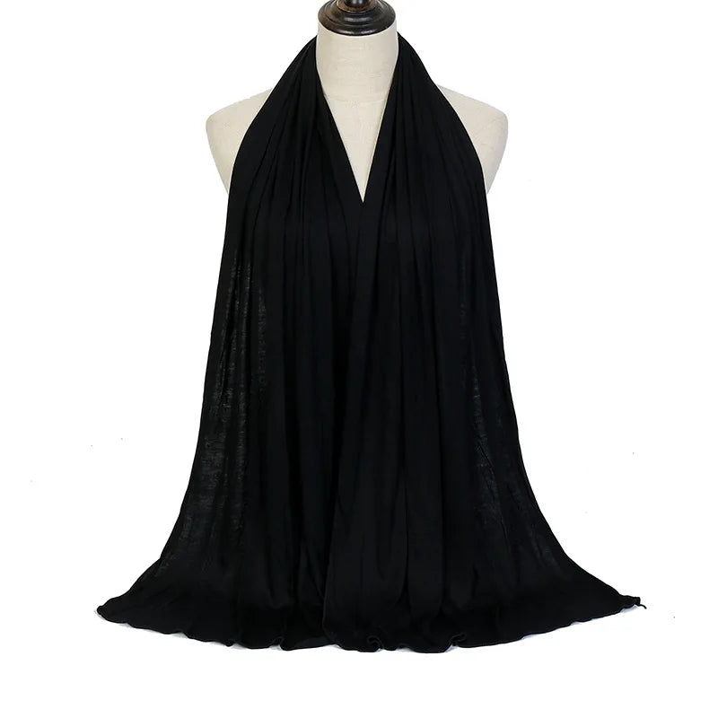 Soft Modal Cotton Jersey Long Hijab Shawl for Muslim Women