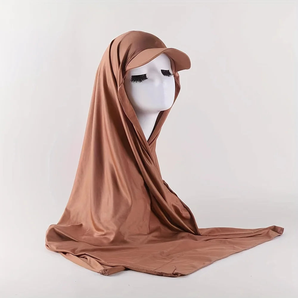Hijab Baseball Cap Shawl Baseball 2-in-1 for Muslim Women – Sun-Protective Scarf Integration