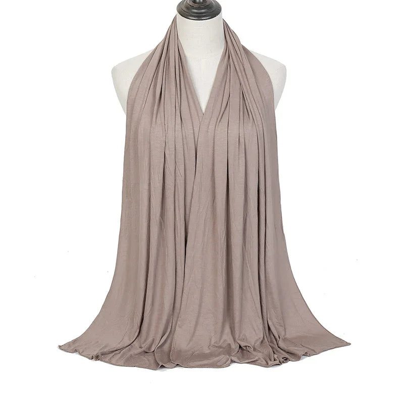 Soft Modal Cotton Jersey Long Hijab Shawl for Muslim Women