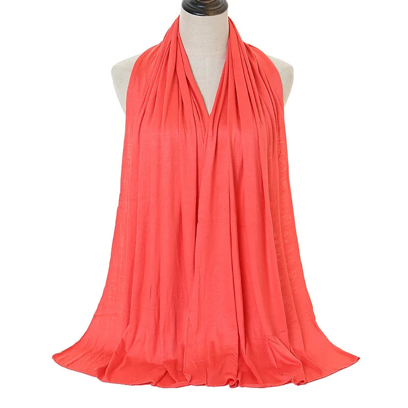 Soft Modal Cotton Jersey Long Hijab Shawl for Muslim Women