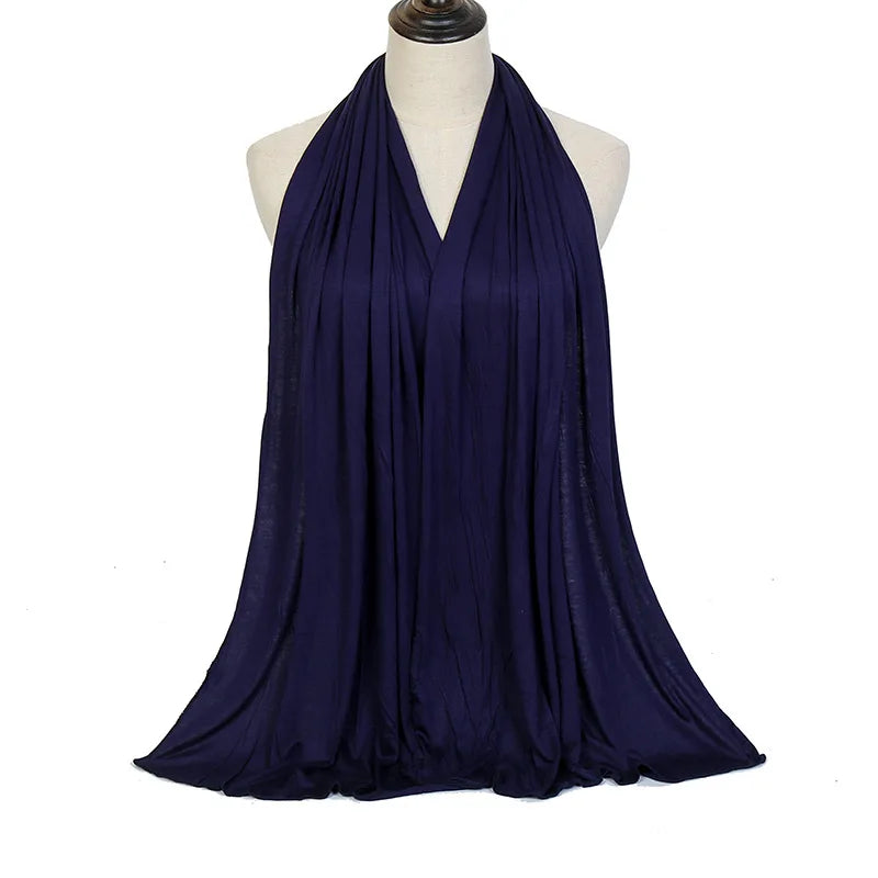 Soft Modal Cotton Jersey Long Hijab Shawl for Muslim Women