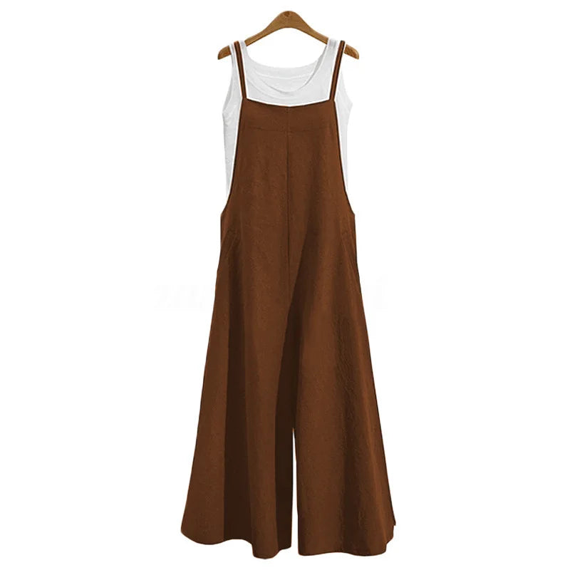 Noor Cotton-Linen Wide-Leg Jumpsuit