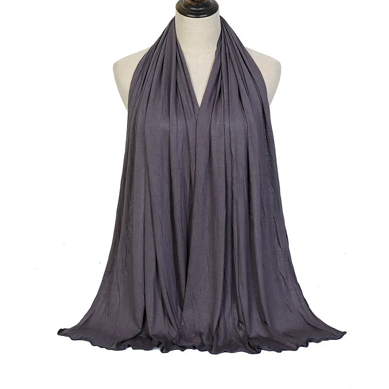 Soft Modal Cotton Jersey Long Hijab Shawl for Muslim Women