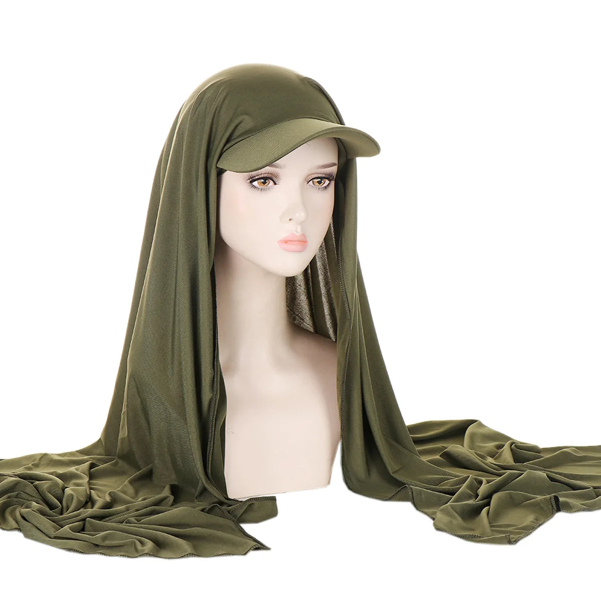 Hijab Baseball Cap Shawl Baseball 2-in-1 for Muslim Women – Sun-Protective Scarf Integration
