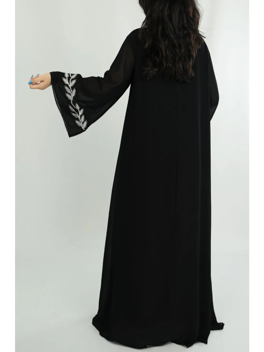 Eid Abaya Embroidered 2-Piece Set with Matching Scarf for Muslim Women