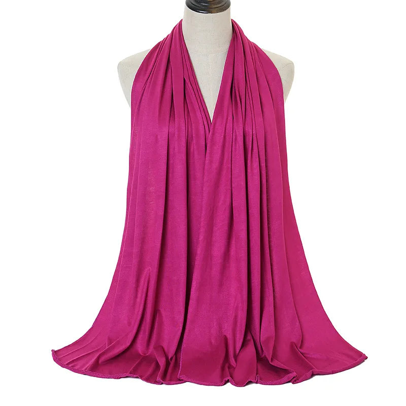 Soft Modal Cotton Jersey Long Hijab Shawl for Muslim Women