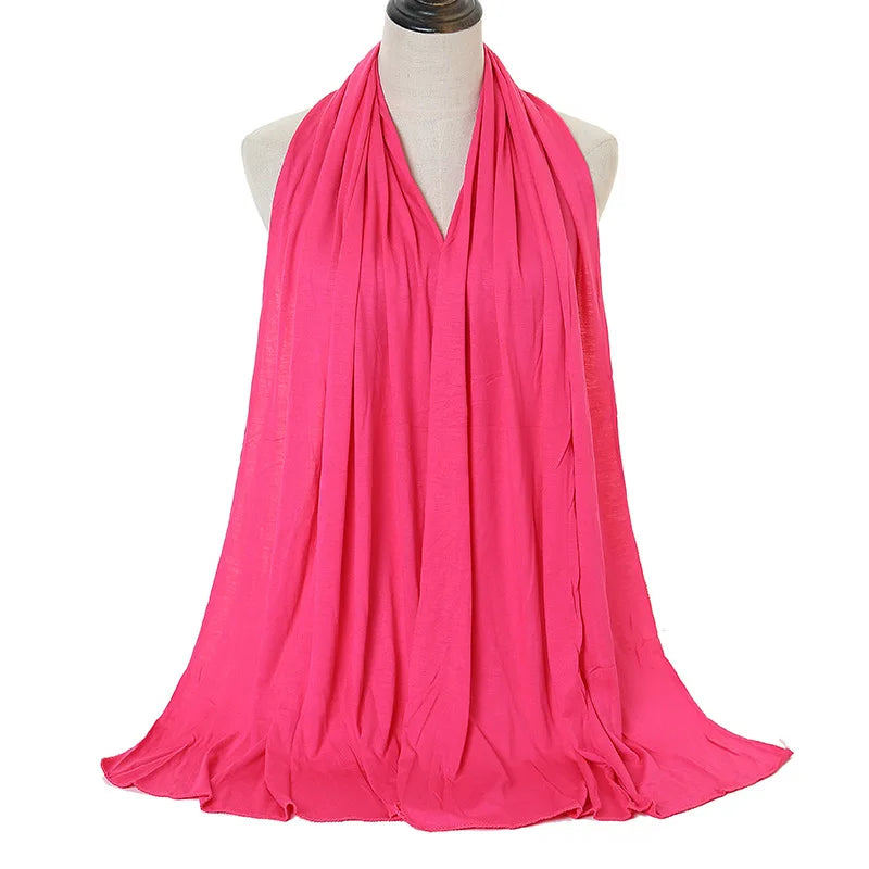 Soft Modal Cotton Jersey Long Hijab Shawl for Muslim Women