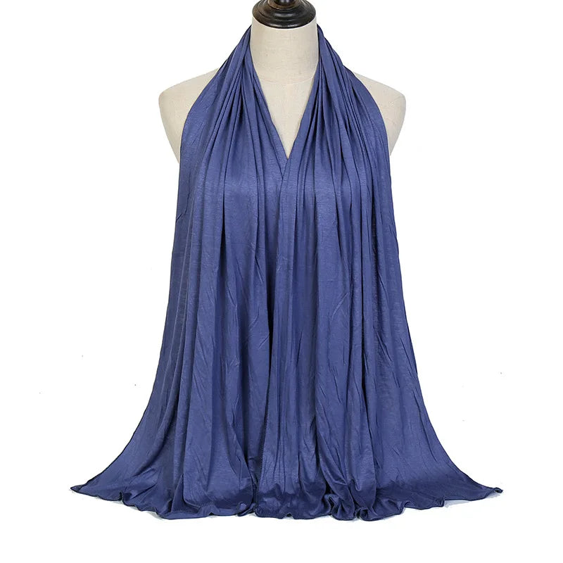 Soft Modal Cotton Jersey Long Hijab Shawl for Muslim Women