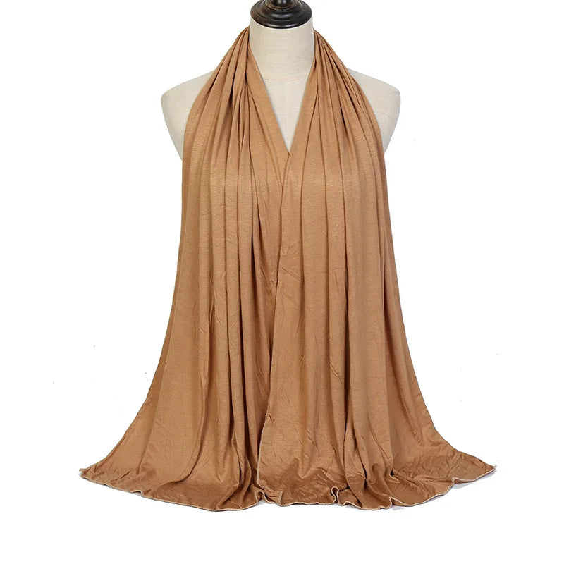 Soft Modal Cotton Jersey Long Hijab Shawl for Muslim Women