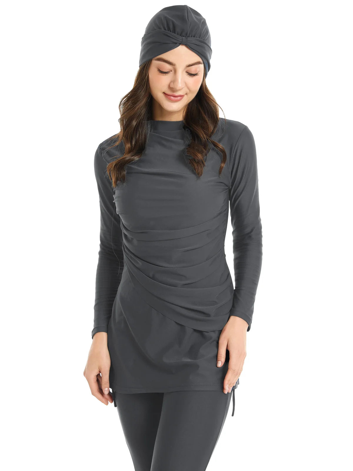 All-Black Chic 3-Piece Plus-Size Burkini Set