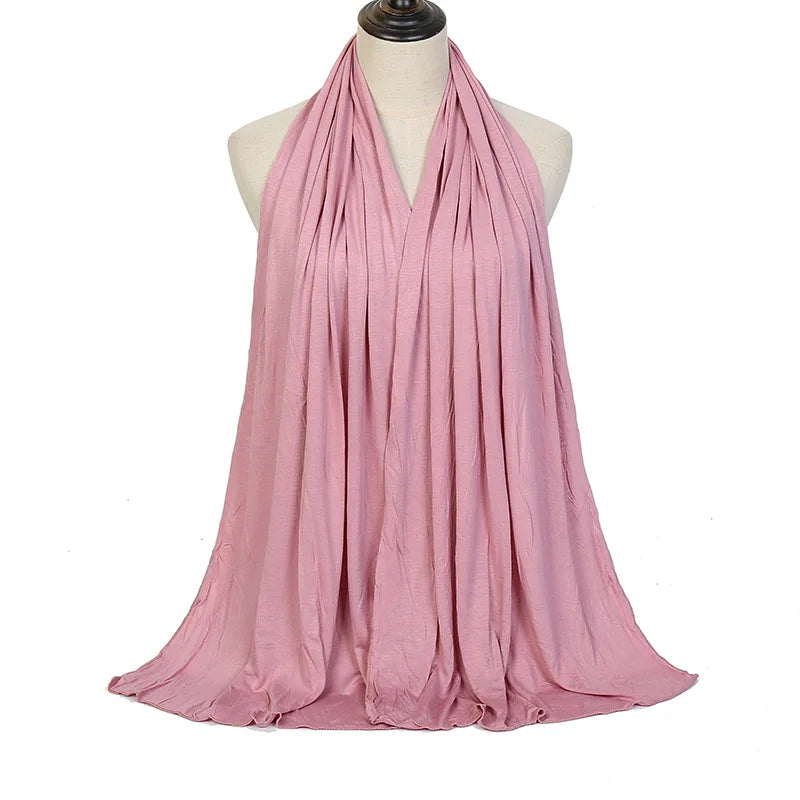 Soft Modal Cotton Jersey Long Hijab Shawl for Muslim Women