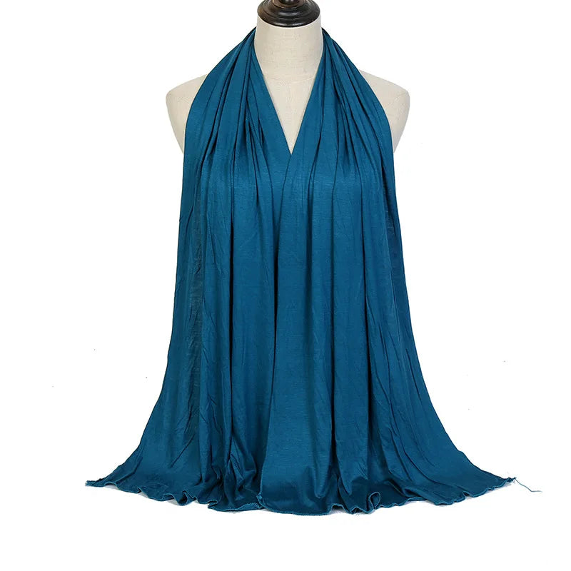 Soft Modal Cotton Jersey Long Hijab Shawl for Muslim Women