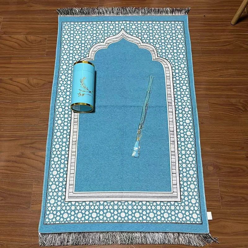 Noor Portable Geometric Prayer Mat Set – 3-Piece Travel Kit