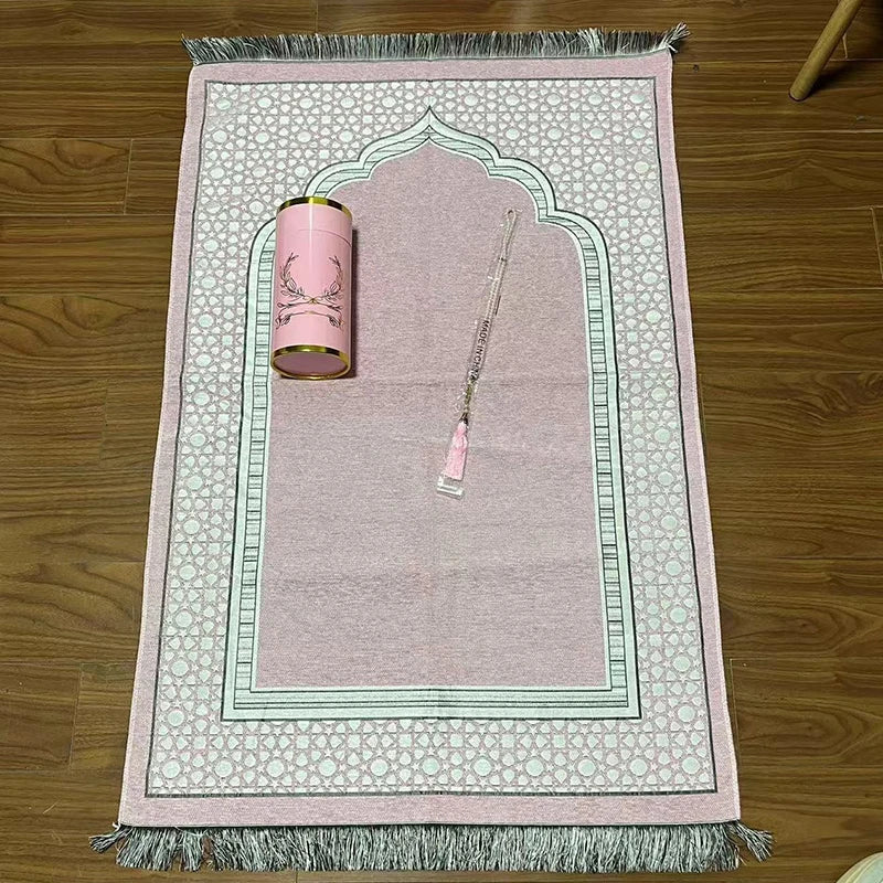 Noor Portable Geometric Prayer Mat Set – 3-Piece Travel Kit