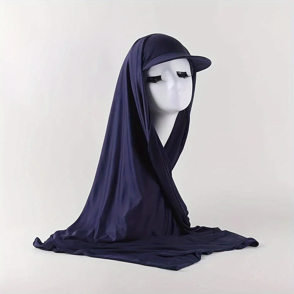 Hijab Baseball Cap Shawl Baseball 2-in-1 for Muslim Women – Sun-Protective Scarf Integration
