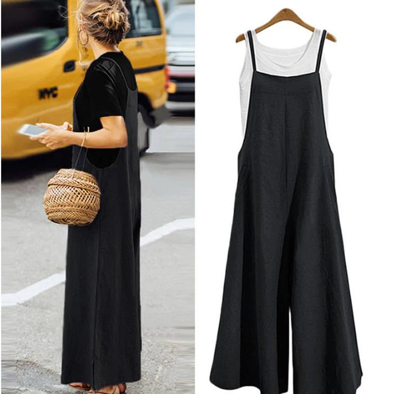 Noor Cotton-Linen Wide-Leg Jumpsuit