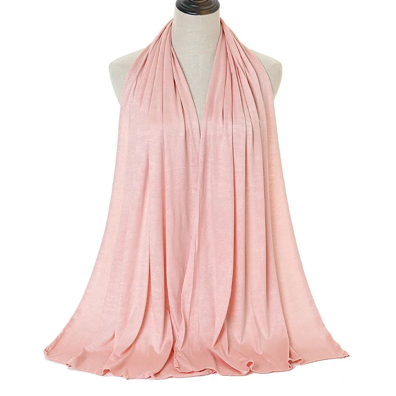 Soft Modal Cotton Jersey Long Hijab Shawl for Muslim Women