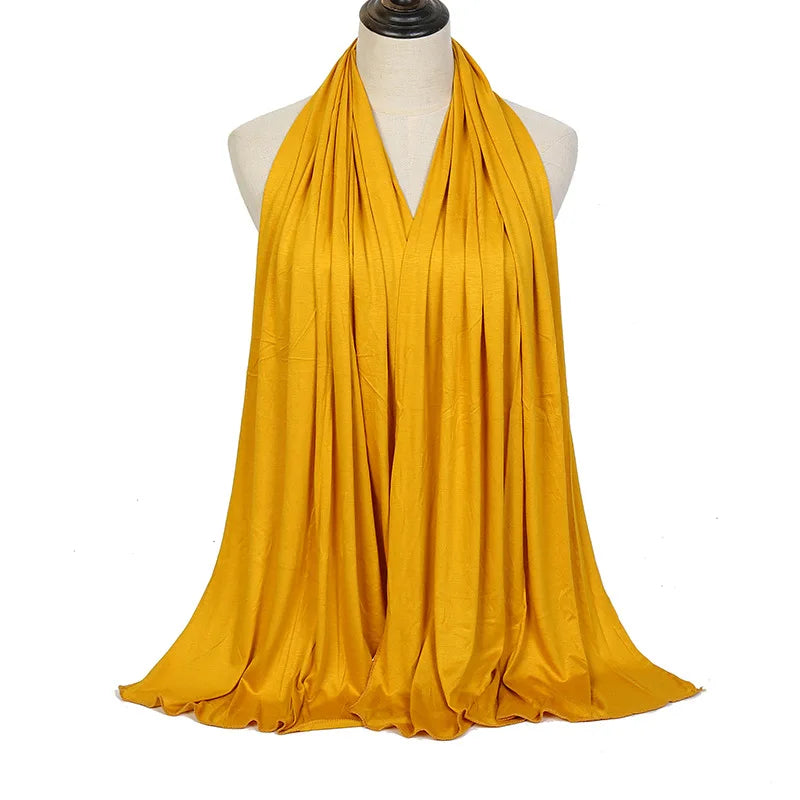 Soft Modal Cotton Jersey Long Hijab Shawl for Muslim Women