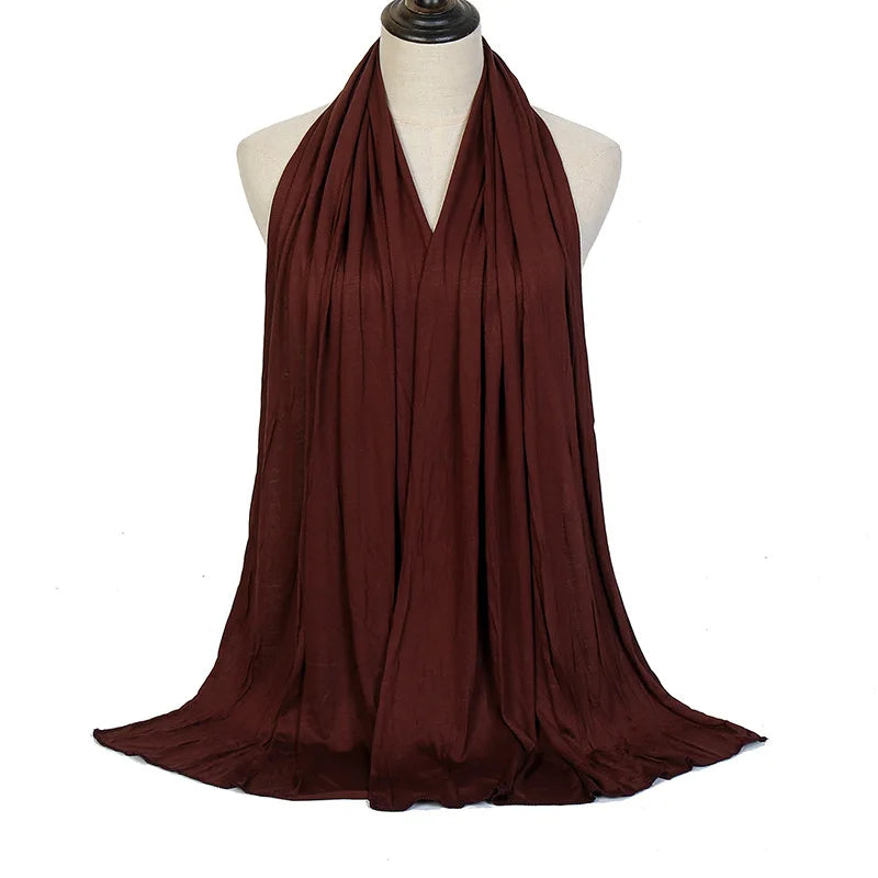Soft Modal Cotton Jersey Long Hijab Shawl for Muslim Women