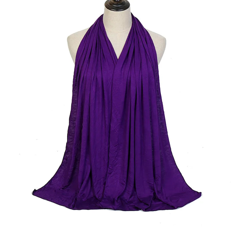 Soft Modal Cotton Jersey Long Hijab Shawl for Muslim Women