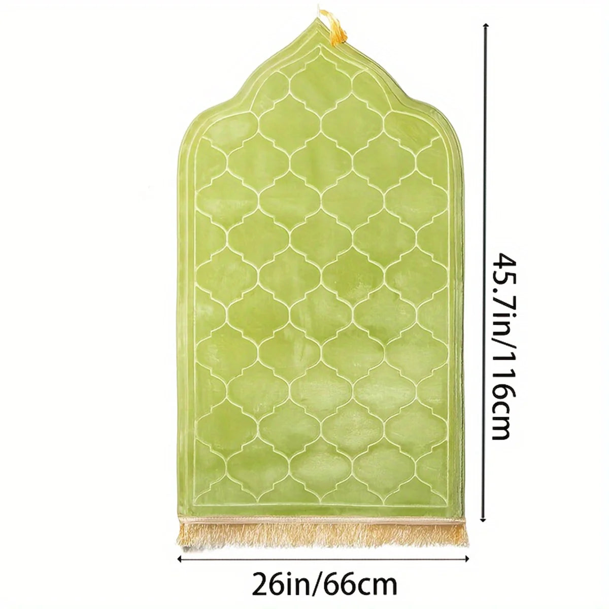 Muslim Prayer Mat with Tassels – Soft Flannel, Elegant Print Design
