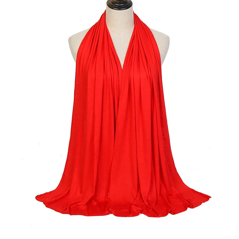 Soft Modal Cotton Jersey Long Hijab Shawl for Muslim Women