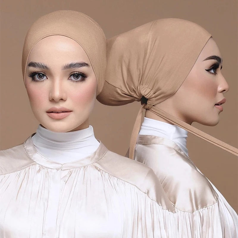 Soft Modal Inner Hijab Cap & Turban Bonnet for Muslim Women