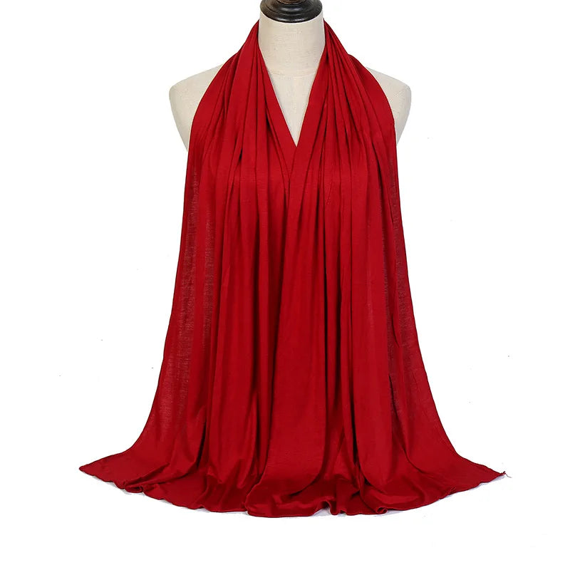 Soft Modal Cotton Jersey Long Hijab Shawl for Muslim Women