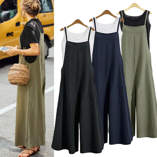 Noor Cotton-Linen Wide-Leg Jumpsuit