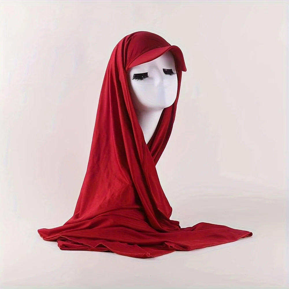 Hijab Baseball Cap Shawl Baseball 2-in-1 for Muslim Women – Sun-Protective Scarf Integration