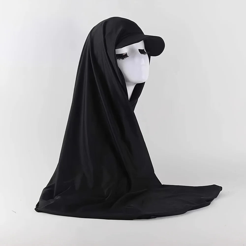 Hijab Baseball Cap Shawl Baseball 2-in-1 for Muslim Women – Sun-Protective Scarf Integration