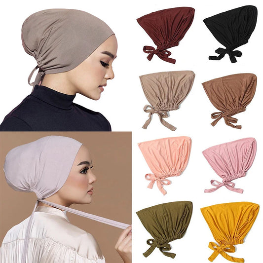 Soft Modal Inner Hijab Cap & Turban Bonnet for Muslim Women